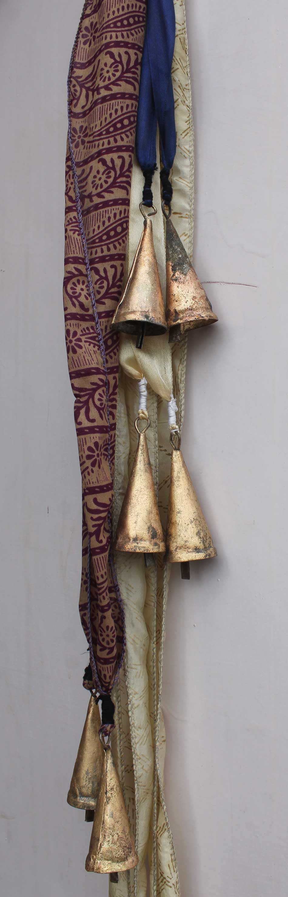 Door Hangings Bells on rope,Boho,Boho Decor,Boho Theme,Recycle Iron bells,Recycled Sari,Shabby Chic Vintage bells